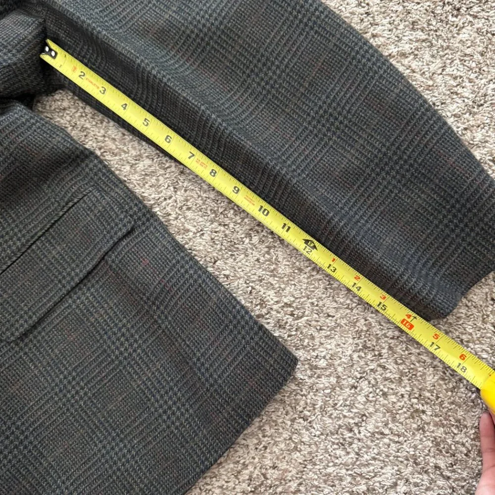 Brooks Brothers 346 Cashmere Wool Blend plaid blazer sz 46 Regular